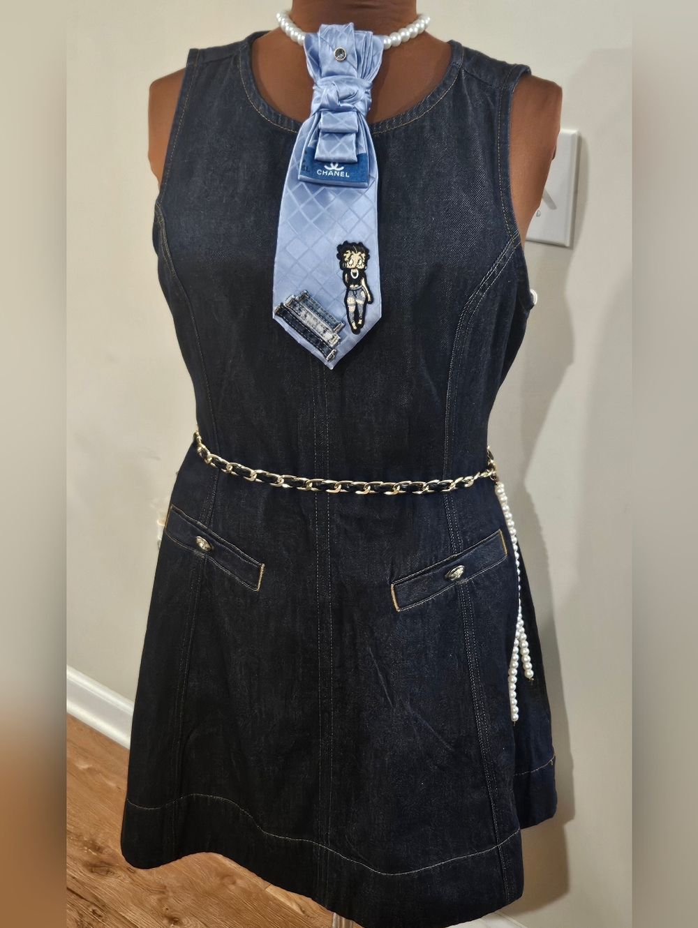 Free Assembly Denim Dress Sz 14 NWT - Picture 2 of 7